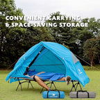 4-in-1 Camping Cot Tent, Foldable Elevated Tent Set for 1 Person to Use, Elevated Camping Bed Tent for Outdoor Hiking, Camping