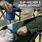 EVER ADVANCED 2 Pieces Tall Camping Camping Directors Chair with Cup Holder 31", Bar Height Folding Chair for Camping, Sports with Carry Bag, Mesh Pockets and Footrest, Heavy Duty 300 lbs, Blue
