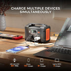 Portable Power Station 200W, FF Flashfish 40800mAh Backup Power Battery Pack With 110V AC Outlets/2 DC Ports/3 USB Ports, Solar Generator Power Supply For Home Backup, Power Outages, and Camping