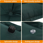 BESTonZON Camping Inflatable Sleeping Mat Self-Inflating Portable Air Mattress Military Green 185x60x2.5cm Lightweight Outdoor Camping Pad for Hiking and Backpacking