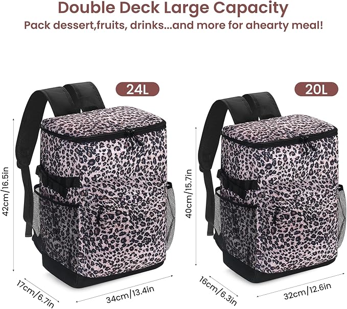 Cooler Backpack 33/40 Cans Coolers Insulated Leak Proof for Men & Women, Waterproof Soft Sided Lunch Camping Beach Travel Ice Chest Bag Hiking Picnic Backpack