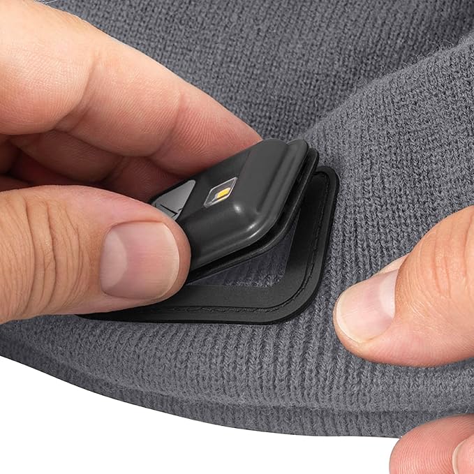 POWERCAP LED Hat Light 150 Lumens Rechargeable Fleece Beanie with Bright Built-in Headlamp Waterproof LED Warm One Size Cap