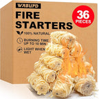 36 Pcs Fire Starter - Natural Fire Starters for Fireplace, Pellet Stove, BBQ, Pizza Oven, Fire Pit &Chimney, Fire Starters for Grill, Charcoal Starter
