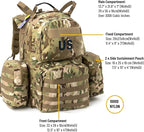 Akmax MOLLE II Medium Rucksack Military Tactical Backpack with Detachable Side Pouches & Upgraded Frame for Enhanced Comfort