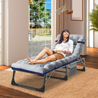 Slsy Folding Bed with Mattress, Cot Size Foldable Guest Beds, Hideaway Cot for Adults, Portable Fold up Bed with Adjustable Positions for Home, Office, Indoor, Outdoor