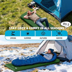 KASIMO Memory Sleeping Pad for Camping, 3" Compact Ultra-Thick Foam Sleeping Mats with Pillow, 9.5 R-Value Insulated Camping Mattress Pad or Car Travel Backpacking Tent,Home