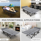 ABORON Camping Cot for Adult 28" Extra Wide, Heavy-Duty 1200D Oxford Cot for Sleeping, Portable Folding Camp Bed with Mat & Carry Bag