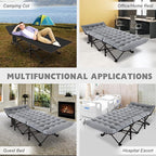 ABORON Camping Cot for Adult 28" Extra Wide, 2PK Heavy-Duty 1200D Oxford Cot for Sleeping, Portable Folding Camp Bed with Mat & Carry Bag