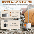 Hot Tent Stove, Camping Wood Stove for Tent, Portable Stainless Steel Wood Burning Stove with 7 Chimney Pipes for Wall Tent Camping, Cooking, Ice Fishing, Hunting, Boiling Water - Medium