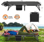MOPHOTO Folding Chaise Lounge Chair 5-Position, Folding Cot, Heavy Duty Patio Chaise Lounges for Outside, Poolside, Beach, Lawn, Camping