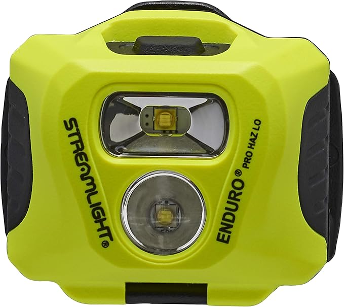 Streamlight 61424 Enduro Pro Haz-Lo 160-Lumen Multi Function Headlamp includes 3 AAA Alkaline Batteries, Rubber Hard Hat Strap, Elastic Head Strap, 3M Dual Lock, Yellow