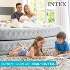 Intex Supreme Air Flow Airbed, 20 Inch Raised Air Mattress with Internal / Built-in Pump and Portable Storage Carrying Case, Twin