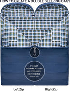 Cold Weather Sleeping Bag 100% Cotton Flannel XXL for Adults Big and Tall,Free Compression Sack