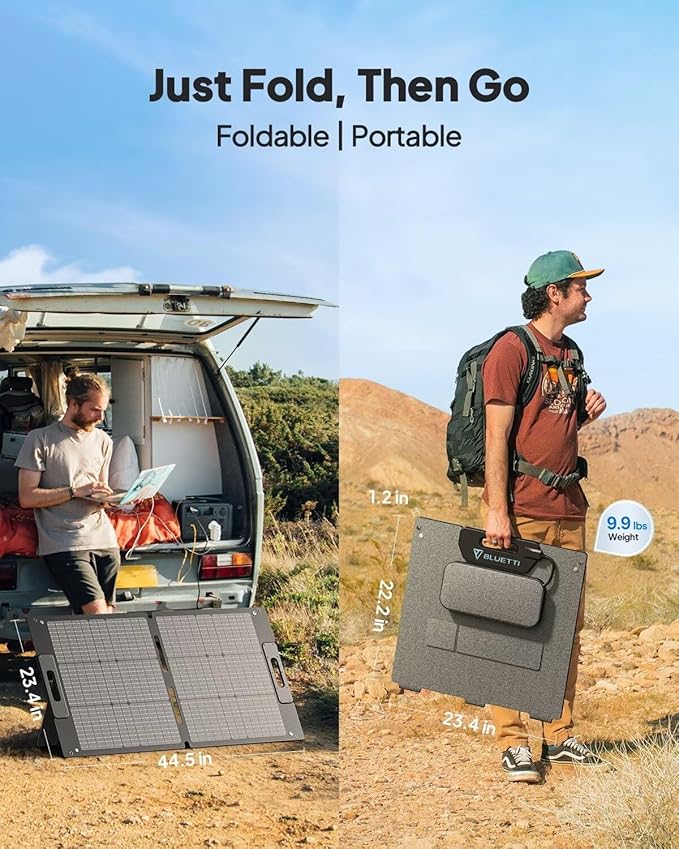 BLUETTI Solar Backpack Power Station Handsfree 1 with 100W Solar Panel Included, 268.8Wh 300W LiFePO4 Solar Generator with a 42L Backpack, All in One Solar Power System for Hiking, Photography, Travel