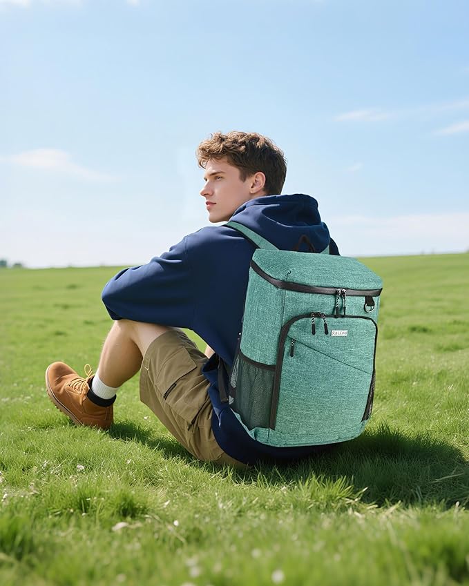 BAGLHER Lightweight Insulated Cooler Backpack - 30 Cans, Leak-Proof for Lunch, Picnic, Hiking, Camping Trips