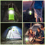 2-Pack Mini LED Green Camping Lanterns, Portable Camping Lights, Outdoor Handled Lamps, Essential Emergency Lights for Power Outages, Hiking, Hurricane