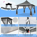 COBIZI 12x12 Pop up Canopy Gazebo on Clearance, Outdoor Canopy Tent with Mosquito Netting & Sandbags,Patio Portable Gazebo for Garden,Backyard & Lawn,Darkgrey