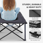 2 Person Folding Camping Cot for Adults, 50" Extra Wide Portable Sleeping Cot with Carry Bag, 300 lbs Capacity Elevated Camping Bed for Outdoor, Beach, Hiking, Black