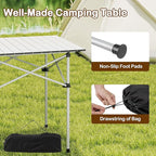 Giantex Folding Roll-up Camping Table, Outdoor Lightweight Aluminium Table for 4, Portable Square Table with Carry Bag for Picnic, Hiking, BBQ, Beach, Tailgating (28"x28"x27.5",Silver)