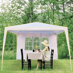COBIZI 10x10 Pop up Canopy, Canopy Tent 10x10 Gazebos, Ez up for Parties Beach Camping Party Event Shelter Sun Shade with 4 Sidewalls & Carry Bag 4 Stakes & Ropes & Sandbags, White