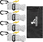 HIKEMAN Reflective Tent Rope Guyline - 4M Camping Guide Ropes,4mm Tent Guy Ropes Cord with Aluminum Tensioners Adjuster for Outdoor Camping Hiking Caravan Awning Tents (White, 4mm)