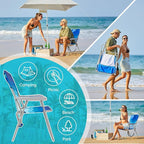 #WEJOY Folding Beach Chair for Adults, Lightweight Beach Chair with Shoulder Straps, High Back Camping Chairs with Hard Armrest, Supports 300lbs for Outdoor Lawn Concert