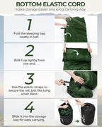 Sportneer Sleeping Bags for Adults, 0 Degree Sleeping Bag XL Flannel Winter Cold Weather Sleeping Bag with Detachable Hood Compression Sack for Camping, Backpacking, Hiking