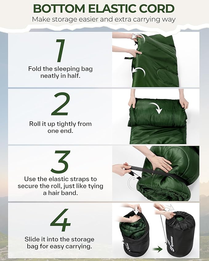 Sportneer Sleeping Bags for Adults, 0 Degree Sleeping Bag XL Flannel Winter Cold Weather Sleeping Bag with Detachable Hood Compression Sack for Camping, Backpacking, Hiking