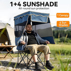 Camping Chair with Canopy Shade Oversized Folding Chair with Canopy for Outdoor Camping,Fishing Padded Outdoor Chair with Cup Holder,Cooler Bag,Side Pockets Beach Chair with Canopy Supports 330 lbs