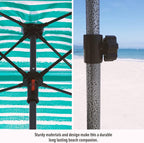 Qipi Beach Cabana - Easy to Set Up Canopy, Waterproof, Portable 6' x 6' Beach Shelter, Included Side Wall, Shade with UPF 50+ UV Protection, Ultimate Sun Umbrella - for Kids, Family & Friends
