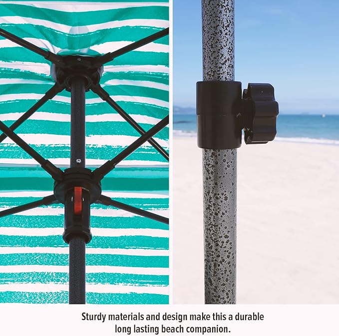 Qipi Beach Cabana - Easy to Set Up Canopy, Waterproof, Portable 6' x 6' Beach Shelter, Included Side Wall, Shade with UPF 50+ UV Protection, Ultimate Sun Umbrella - for Kids, Family & Friends