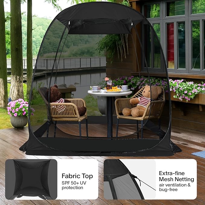 Alvantor Pop Up Screen House Gazebo with Mosquito Netting, Instant UV Resistant Sun Shelter for Patio & Backyard, Portable Canopy Tent for 2-10 Person