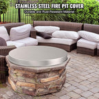 VEVOR Fire Pit Cover Lid, Compatible with The Solo Stove Bonfire 27" Portable Firepit Spark Screen,Stainless Steel Metal Cover, Wood Burning and Camping Stove Accessory, for Outdoor Patio Backyard