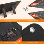 200W Portable Solar Panel for Power Station Generator, 12V/24V Flexible Foldable Solar Panel Kit Lightweight High-Efficiency Solar Charger Power Backup for Outdoor Van Camper Boat Caravan Off-Grid