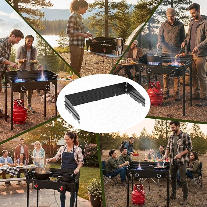 Bestfire Universal 54.3in Windscreen for 2 Burner Camping Stoves Compatible With ROVSUN/Gas One/ADREAK/SKOK and Most Outdoor Propane Stove Models, Easy to Install