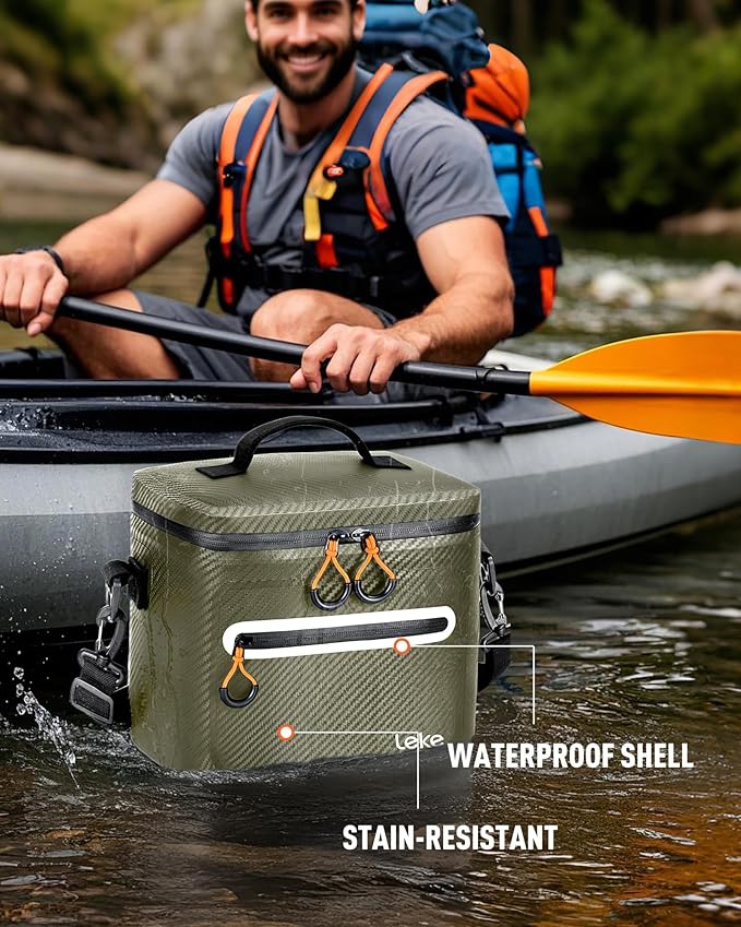 Soft-Sided Cooler Bag, 8/16 Can Insulated Lunch Box, Waterproof, Leak-Proof, Portable Lunch Bag for Work, Beach, Drink, Travel, Camping, Picnic, Gift