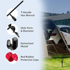 Ground Anchors Screw in 18 inch - Earth Anchor Heavy Duty Kit 8 Pack - Tie Down Swing Set Anchors - Auger Spiral Trampoline Stakes High Wind - Camping Carport Canopy Tent Stakes for Tree Shed Dog Sand