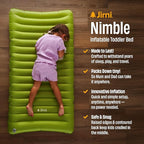 Inflatable Toddler Travel Bed with Pump Sack – Ultralight Kids Travel Mattress, Ripstop Nylon Construction, Compact Portable Sleeping Pad for Travel & Camping