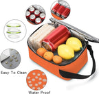 BEIMILY Lunch Box for Men Women Adults,Mini Insulated Lunch Bag for Office Work Picnic,Reusable Portable Lunchbox,Soft Cooler Tote Bag,6 can cooler bag,Mini,Orange