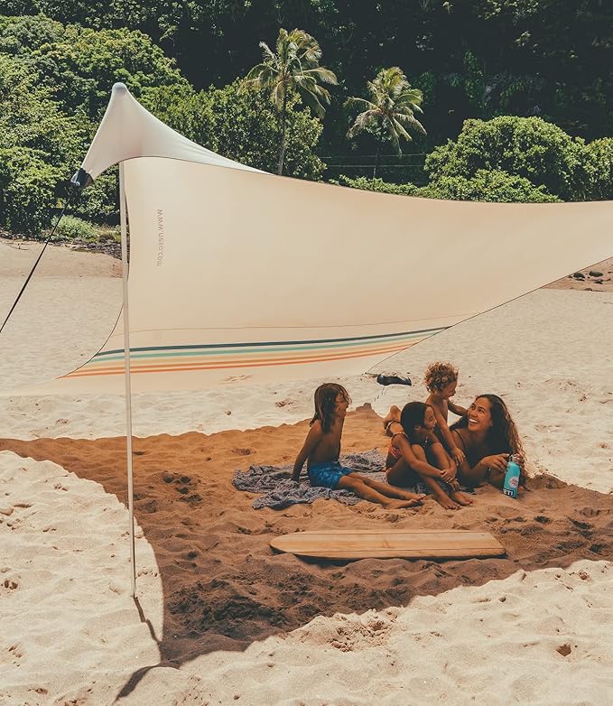 Neso Grande Portable Beach Tent Sun Shelter - Lightweight Beach Shade Canopy - Easy Setup for Family Outings - Patented Reinforced Corners - UPF 50+ Sun Protection - 7ft Tall, 9 x 9ft