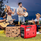 3450-Watt Dual Fuel Inverter Generator for Home Use, 1.6Gallon Large Fuel Tank Up to 8.3 Hours Use, 120V Gas Powered Generator Super Quiet，Red