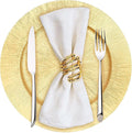 DYRABREST 50 Pcs Gold Charger Plates, 13 Inch Bulk Round Charger Plates Plastic Wedding Dinner Elegant Reusable for Table Setting Wedding Party Event Tabletop Setting Decor (Gold)