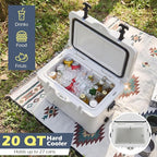 Goplus Hard Cooler, Insulated Ice Chest w/Portable Handles, Cup Holders, Ruler, Bottle Opener, 6 Day Ice Retention for Drink, Beverage, Camping, Fishing, Beach