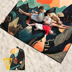 Beach Blanket Waterproof Sandproof Beach Mat 79" X 83"/10'x9'for 2-8 Adults Quick Drying Outdoor Picnic Mat Beach Accessories for Travel, Camping, Hiking