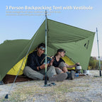Naturehike Mongar Base 2-3 Person Camping Tent, Lightweight Waterproof Backpacking Tent with Footprint