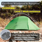 Naturehike 1/2 Person 3 Seasons Cloud Up Base Tent, Windproof [7-Level] & Rainproof [PU3000mm+] Camp Tent with Y Self-Supporting Structure for Camping Backpacking Hiking Trekking