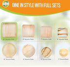 Raj Eco Compostable Palm Leaf Plate Like Bamboo Plates Disposable - 10 Inch Square 100 Party Plates, Natural Wooden, Eco-Friendly, Fancy Biodegradable & Disposable Wedding Picnic Plate