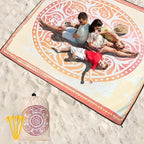 Beach Blanket Waterproof Sandproof Extra Large Beach Mat 79" X 83"/120"x108"for 1-8 Adults Quick Drying Durable Outdoor Picnic Mat for Beach Travel Camping Hiking