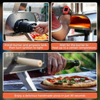BIG HORN OUTDOORS 12" Multi-Fuel Pizza Oven, Portable Outdoor Pizza Oven, Wood Fired & Propane Gas, Pellet Pizza Maker with Pizza Stone