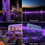JMEXSUSS 200 LED Purple Solar Halloween Lights, 66 ft Rope Lights Outdoor Waterproof, PVC Tube Purple Christmas String Lights for Party Tree Fence Christmas